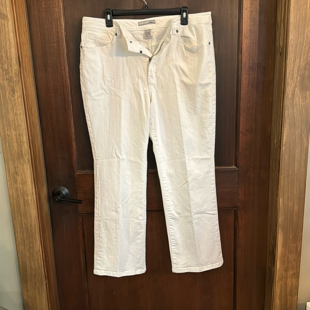 Chico’s white denim jeans